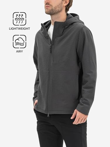 Image of Mens Lightweight Windbreaker Hiking Softshell Jacket Water-resistant Full Zip Hoodies Golf Jackets