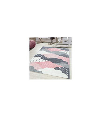 Tapis pour chambre d'enfant nuages haute densité style scandinave épuré