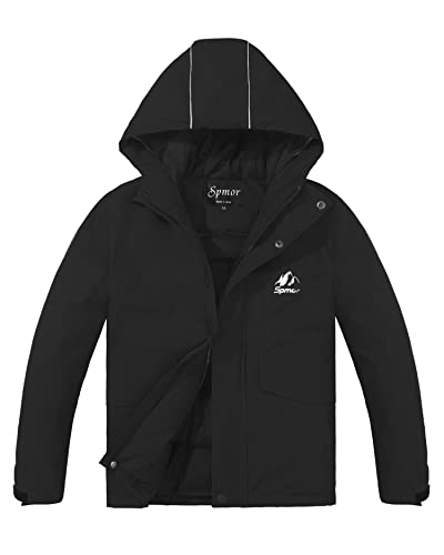 Image of Boys Girls Waterproof Ski Jacket Hooded Snowboard Coat Windproof Winter Snow Outwear