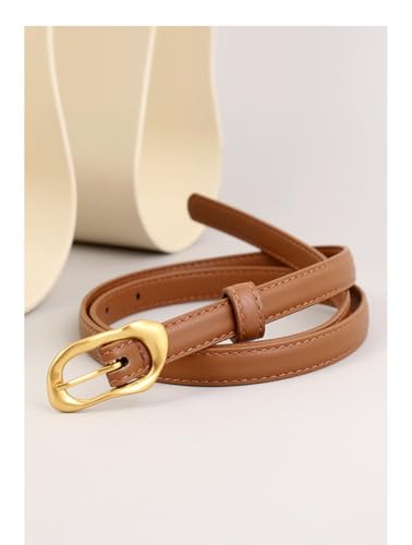 Genuine Leather Skinny Belt For Men & Women, Comfort Waistband For Casual And Outdoor Styles, 0.6" Width2