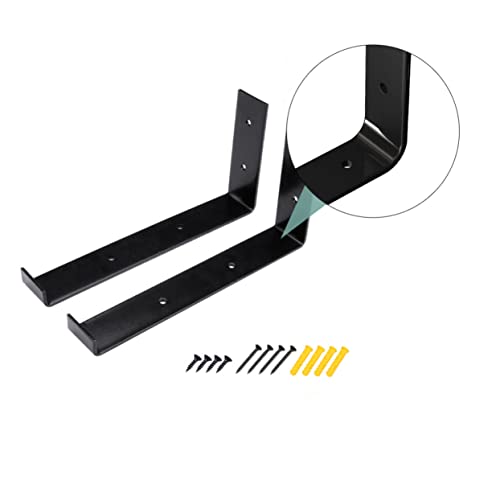 Yarnow L-Shaped Support Metal Shelving Black Metal Shelves Strip Holder L Shaped Corner Brace Blind Shelf Supports Scaffold Boards Metal Bracket Metal Baffle Stand Baffle Bracket Black #TOP2