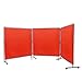 6x6 FT 3-Panel Welding Screen with Frame on 12 Swivel Wheels (6 Lockable), Flame & UV Resistant Portable Welding Curtain for Workshop, Garage, Auto Repair and Industrial Safety