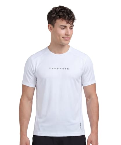 Image of ZENSHARK Gym T-Shirt for Men| Dry Fit Workout Sports T-Shirt | Quick Dry Breathable Polyester Fabric with Half Sleeve Round Neck | Running Gym Wear Active Wear for Training