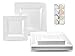 "OCCASIONS" 50 piece Wedding Party Disposable plastic Dinnerware Set - Wedding Plastic Plates for 25 guests (25 x 9.5'' + 25 x 6.5'', Square White)