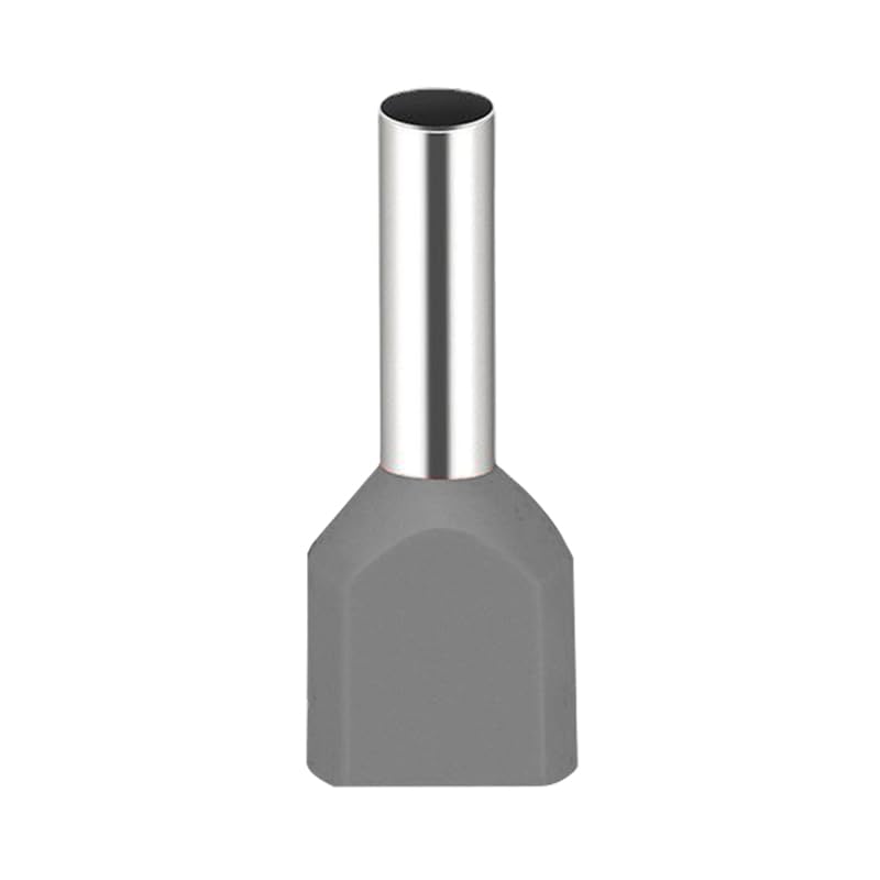 JOYELEC TE7508 Wire End Ferrules 0.75 mm², Grey Needle Shaped Partially Insulated Connection Terminal, Cable End Ferrules for Wire Connection, Tin-Plated Copper, Pack of 130