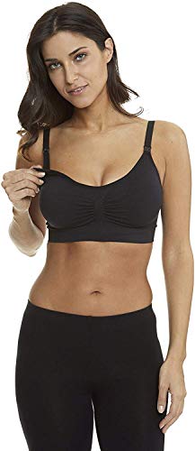 Women's Adjustable Seamless Nursing Bra Push Up Comfort Sleep Bralette Black,3Pcs/Pack(Black),Medium #TOP4