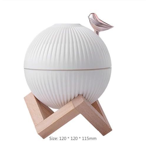 Image of USB Humidifier 300 ml with Night Light, Bird Shaped Cool Mist Humidifier for Bedroom, Home & Office, Quiet Desktop Air Moisturizer, Decorative Tabletop with Wooden Stand