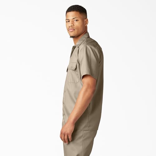 Image of Dickies Men's Short Sleeve Flex Work Shirt - Mechanic & Construction Button Down Shirt, Durable Twill