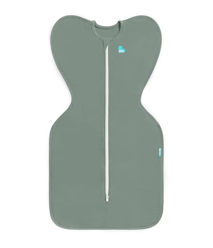 Image of Love to Dream Swaddle Up Bamboo, Arms Up Position, Soft and Luxurious 100% Viscose from Bamboo - Wearable Blanket - 1.0 TOG - (20-24C) Ideal for Moderate Temps, Medium 13-19lbs, Deep Olive