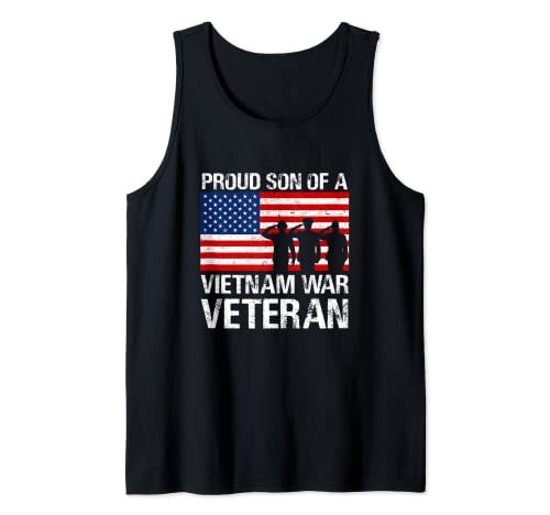 Hombre Regalo familiar militar Hijo de un veterano de Vietnam Camiseta sin Mangas