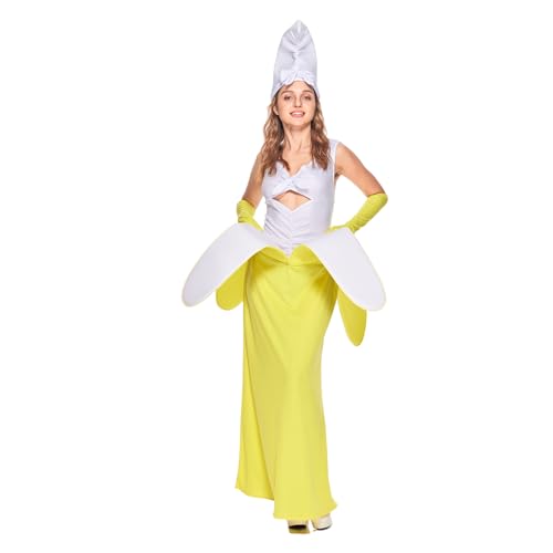 EraSpooky Disfraz de Banana para Mujer Halloween Divertido y Original Traje de Fruta
