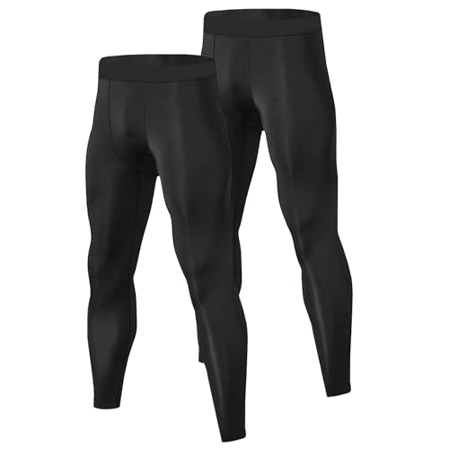 Recopilación de Leggings y medias deportivas para Hombre disponible en línea. 45 Towintec - Pantalones de compresión para hombre, leggings deportivos para correr, mallas de entrenamiento, secado rápido, capa base de baloncesto, Negro+Negro, M