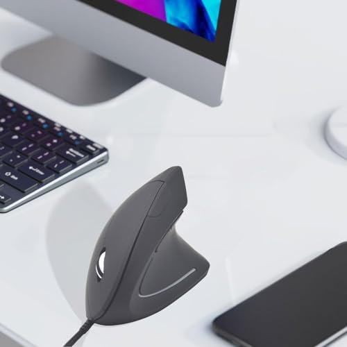 Image of Ergonomic Wired Vertical Mice Comfortable Compact Sturdy Simple Lightweight|| Mice, Trackballs & Touchpads| Mice, Trackballs & Touchpads| Keyboards, Mice & Pointers