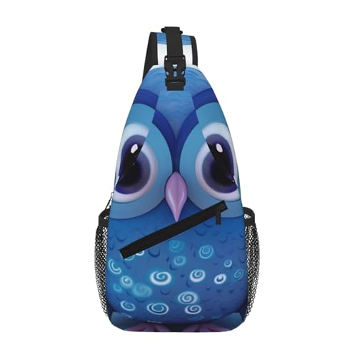 Blue Owl(1 Printed Cross Chest Bag Diagonally Chest Messenger Bag