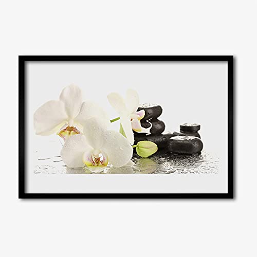 Affiche de fleurs avec cadre mdf pour habiller un mur vide de chambre ou salon