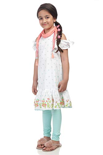 Image of BIBA Girls Cotton Straight Salwar Suit Set