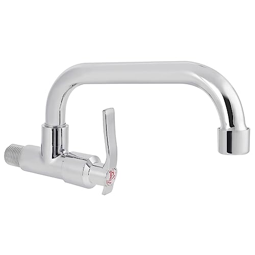 Grifos de Pared G1/2 Pulgadas de 360 ​​grados, Grifo de Agua Fría Individual con Cuerpo de Latón, Grifo de Fregadero de Agua Fácil de Instalar para Uso Doméstico en la Cocina (LQ-3093 20cm)