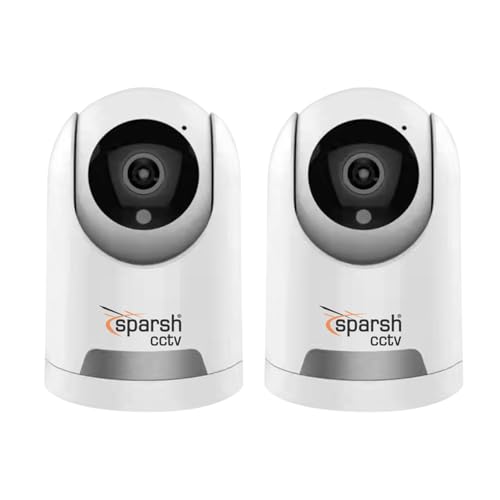 Image of SPARSH 3MP WI-FI Pan-Tilt Camera | Smart PT Camera with HD Video, Night Vision, Motion Detection, Two-Way Audio, Mobile App Control | Indoor Security Camera | Pack of 2