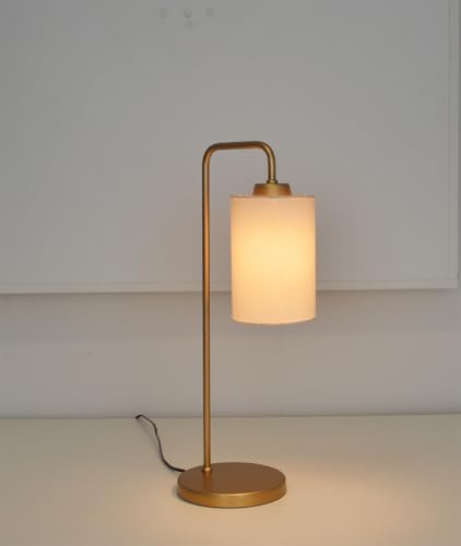 Abajur Luminária Mesa Retro Dourado Com Cúpula Cru.