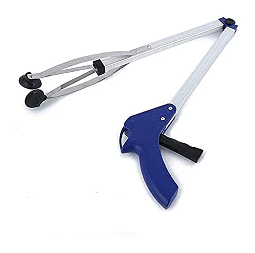 Raccoglitore di rifiuti, pinza per rifiuti pieghevole in lega di rifiuti domestici per raccolta di rifiuti di foglie da giardino/lavello/strumenti di raccolta dei rifiuti di scarico 032 (argento blu)