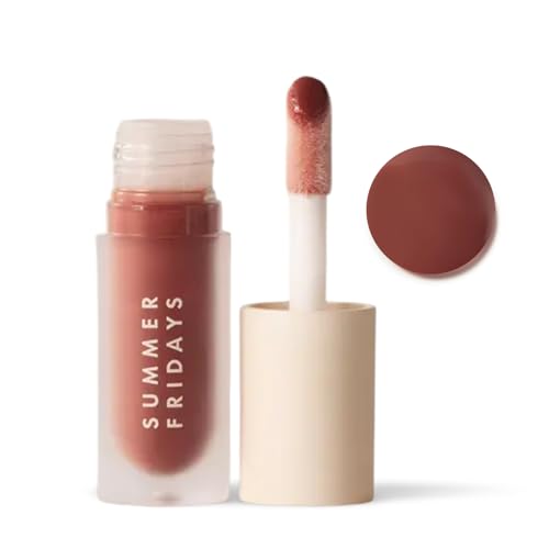 Summer Fridays Dream Lip Oil - Hydrating Tinted Lip Gloss Oil - Non-Sticky Formula with Skincare Benefits for Long-Lasting Softness + Shine - Effortless Beauty Gifts - Warm Beige (0.15 Oz)