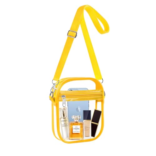 Image of Fibrdoo Clear Crossbody Purse Bag, Clear Bag Stadium Approved with Front Pocket for Concerts Sports Festivals