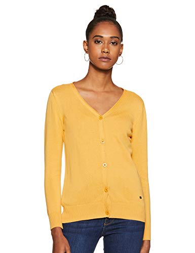 Image of Allen Solly Women's Synthetic Sports Knitwear (AHSWCRGF686057 Yellow XX-Large)