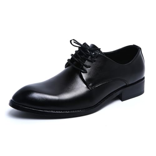 Image of Hixingo Dress Shoes for Men Size 6.5-10.5 Mens Oxford Formal Dress Shoes Business Classic Elegant Breathable Loafers Driving Sneakers Comfort Leather Fashion (Black,9)