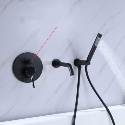 Mitigeur de douche noir et colonne de bain murale design chic pour salle de bain moderne - 5