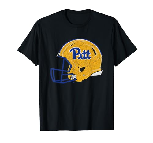 Pittsburgh Panthers Vintage Football Helmet Black T-Shirt