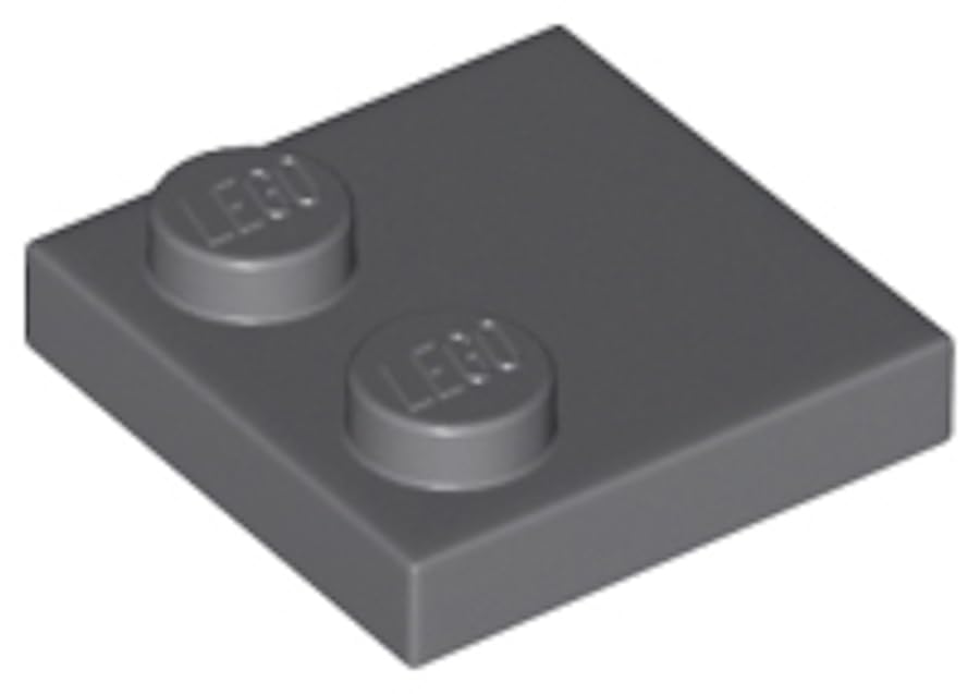 LEGO Tile 2 x 2, Modified with Studs on Edge, Part 33909 (Dark Bluish Gray, 10, Bricks) โ image 1