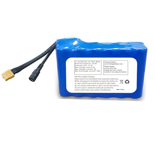 CRESEAPRODUCTS JABOBOAT 12V 10000mA Rechargeable Lithium Battery for D16-12V Fishing Bait Boats