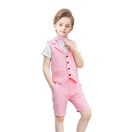 Image of Nwada Boys Suit Toddler Dress Clothes Shirt with Bow Tie, Dress Pants Sets Kids Gentleman Outfit suits
