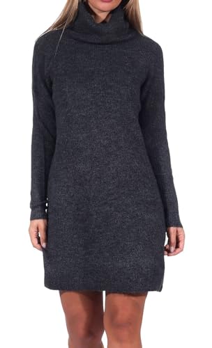 ONLY Damen Onlrica Life L/S O-neck Dress Knt Noos Kleid mini, Schwarz, M EU