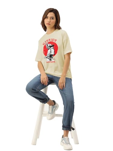 Image of LEOTUDE Women's Short Sleeve with Round Neck, Oversized Longline Drop