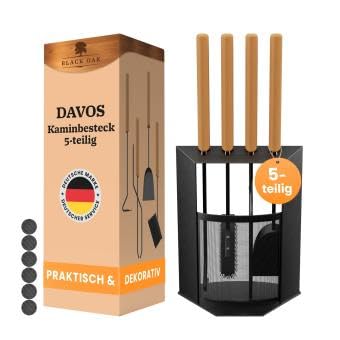 Kaminbesteck BLACK OAK Davos | Metall | schwarz | 5-teilig