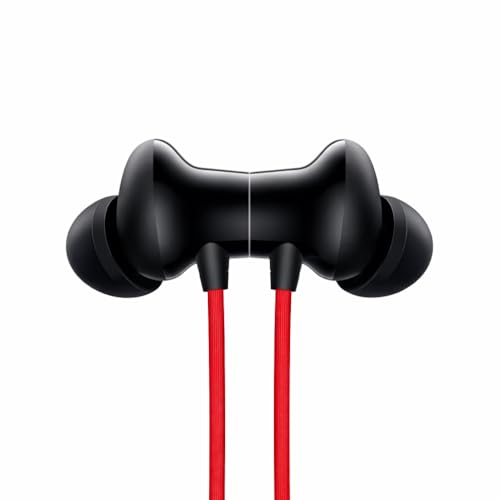 Image of Original Bluetooth Wireless Neckband Earphone with Deep Bass, for OnePlus Z2, Comfortable and Flexible Design for Music & Podcasts (Red)