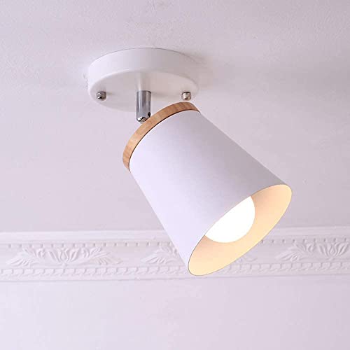 Aplique de pared negro de hierro nórdico y madera para iluminación interior 3