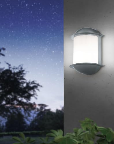 Lámpara LED de pared Isoba en acabado plata con difusor opalino de alta resistencia 2