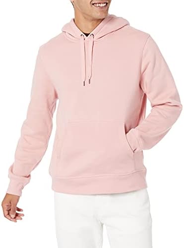 Amazon Essentials Men's Hooded Fleece Sweatshirt (Available in Big & Tall), Pink, X-Small