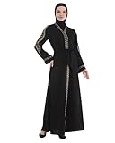 Marwa Fashion Abayas for Women Muslim - Comfortable Arabic Abaya Made from Forsan Silk/Nada Dubai with Beautiful Embroidery - Long Prayer Dress That Will Cover Your Complete Body