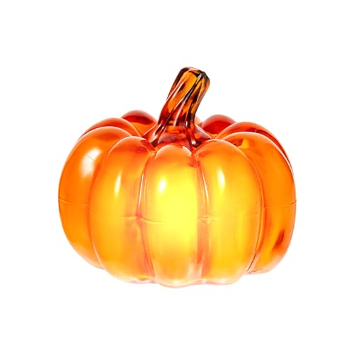 Xevinas Herbstdeko Kürbis Deko, LED Kürbis Beleuchtet Mit Timerfunktion, 15,5 X 15,5 X 17 Cm Herbstdeko Tisch kürbis Led Laterne Deko Figuren, Licht Fur Tischdeko,halloween Deko,autumn Decor (B)