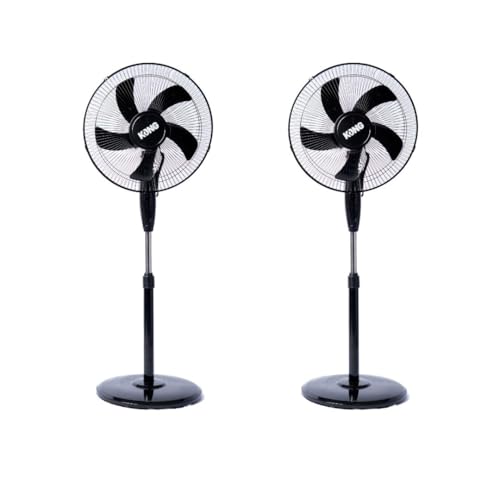 Set 2 Ventilador de Pedestal 16' | Ventilador de Piso | Abanico Potentes, Con Altura Ajustable y Oscilación, Ideales para Hogar, Oficina, Interior, Exterior y Ventilación...