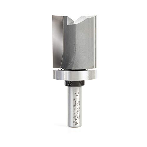 Image of Amana Tool 45368 Carbide Tipped Flush Trim Plunge Template Router Bit 1-1 /2 Dia x 1-3 /4 Inch x 1 /2 Shank with Upper Ball Bearing