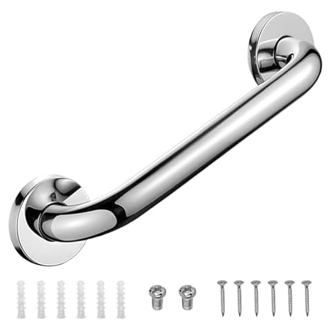 Innens Shower Grab Bar,Stainless Steel Bathroom Grab Bar, Shower Handle Bath Handle, Safety Bars for Shower Chair Bench, Grab Bars Senior, Elderly, Handicap (1, 12 Inch) Cover