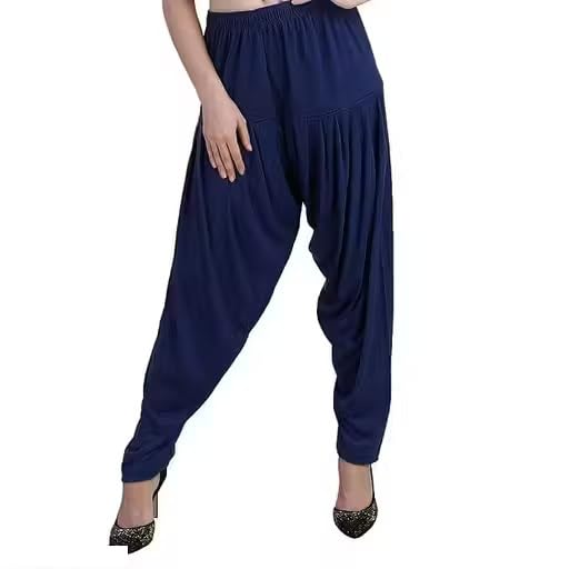 vee ess Ultra Soft Viscose Rayon Solid Attractive Pleated Pattern Casual wear Patiala Pants for Womens-picture-13