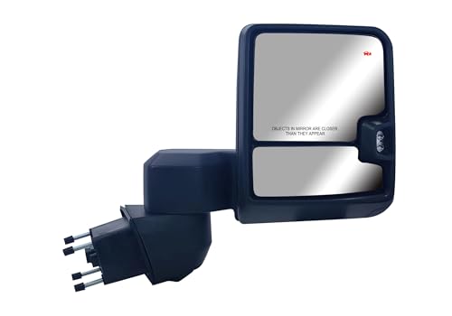 Passenger Right Side Door Towing Mirror Power and Heated with Signal Light and BLIS Black Back Cover For Chevrolet Silverado GMC Sierra 2500HD 3500HD from 2019 to 2024