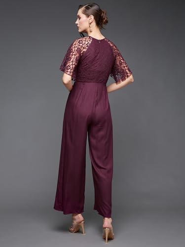 Image of Miss Chase Women's Self Design Cut-Out Georgette Jumpsuit