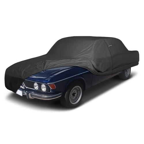 Image of iCarCover Premium Custom Car Cover for 1968-1977 BMW E3, E9 Heavy Duty Waterproof All Weather Rain Snow UV Sun Protector Custom Fit Full Exterior Indoor Outdoor Protection Car Cover (Black)
