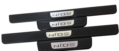Image of Car Door Sill Plate with Reflector for Hyundai Grand i10 Nios Car | Scuff Plate for Front & Rear | Anti-Scratch Foot Step Guard for Car | Easy Installation